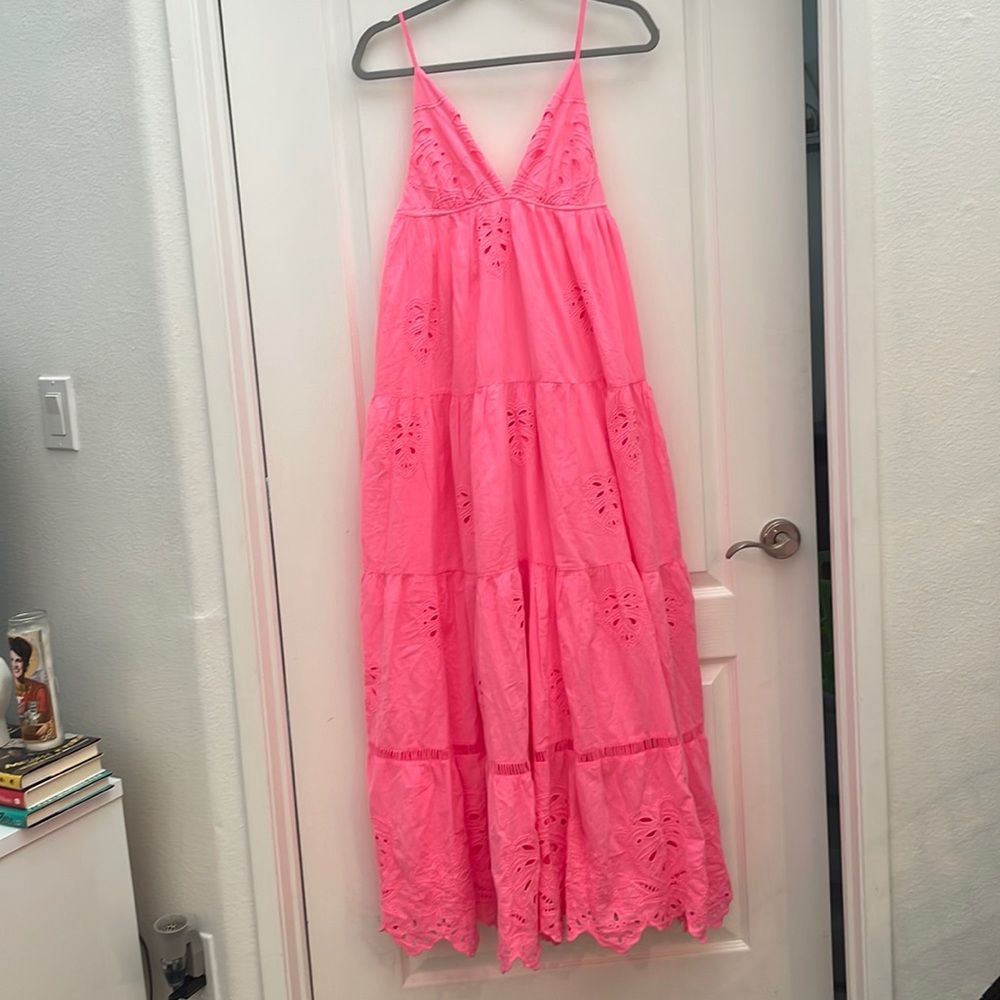 FARM Rio Neon Pink Maxi Dress. Size small.